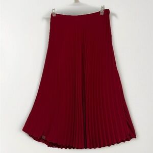 H&M Red/Burgundy A-Line Pleated Skirt Size 12 Medium